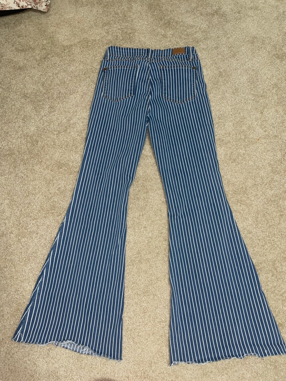 Judy Blue Pin Striped Flared Jeans - Picture 2 of 7